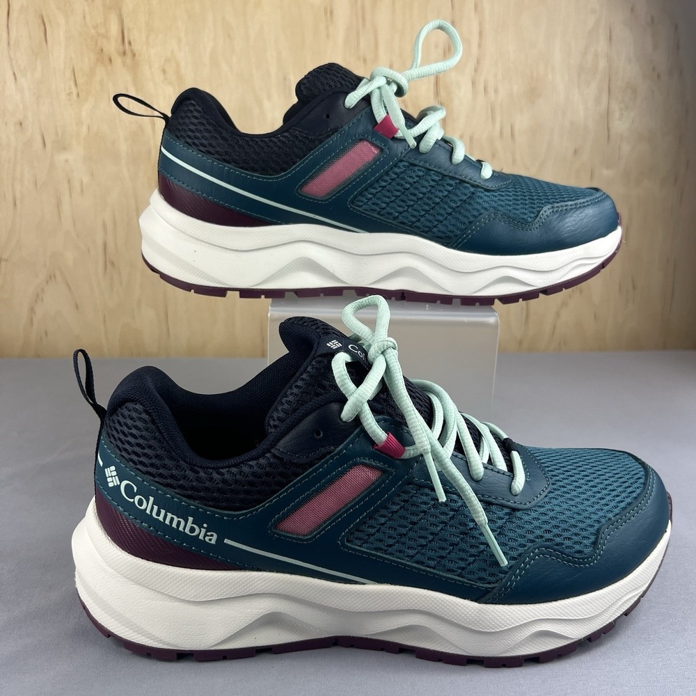 Columbia Plateau Women's Hiking Shoes Size 9.5 Deep Water Icy Morning BL3357